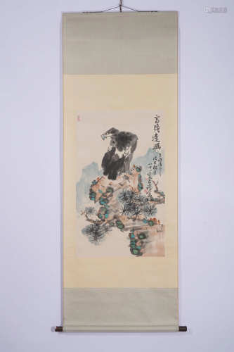 Li Kuchan, Chinese Eagle Painting Scroll