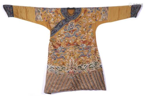 Yellow-Ground Silk Imperial Robe