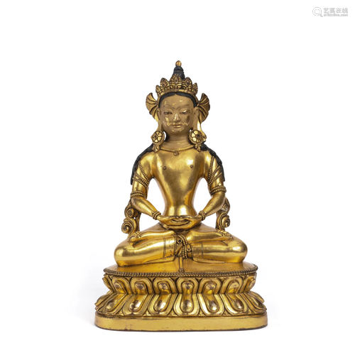 Gilt Bronze Statue of Amitayus