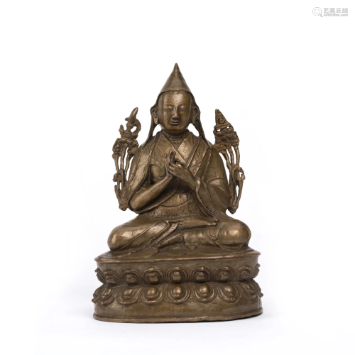 Copper Alloy Statue of Tsong-Kha-Pa