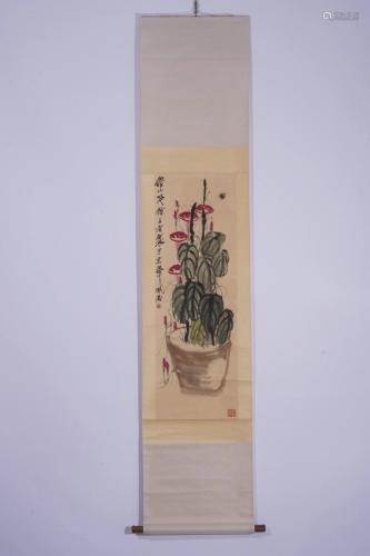 Chinese Flower Painting Scroll