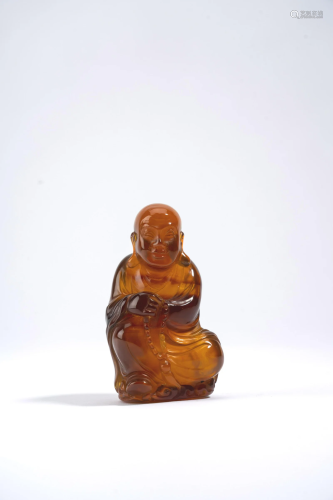 Carved Amber Figure of Arhat