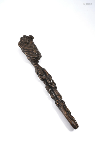 Carved Agarwood Ruyi Sceptre