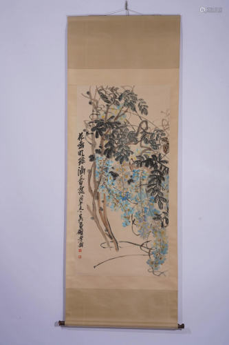 Wu Changshuo, Chinese Flower Painting Scroll