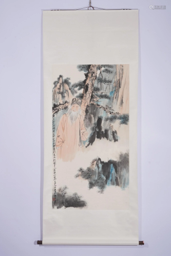 Zhang Daqian, Chinese Scholar Painting Scroll