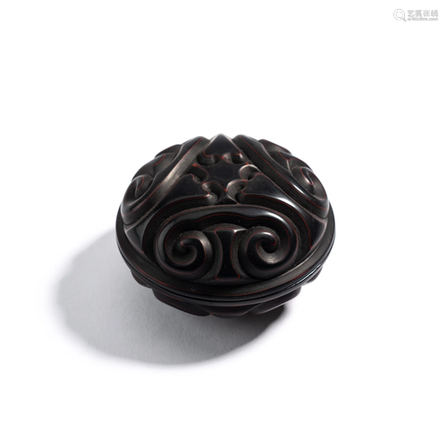 Carved Black Lacquer Ruyi Pomander