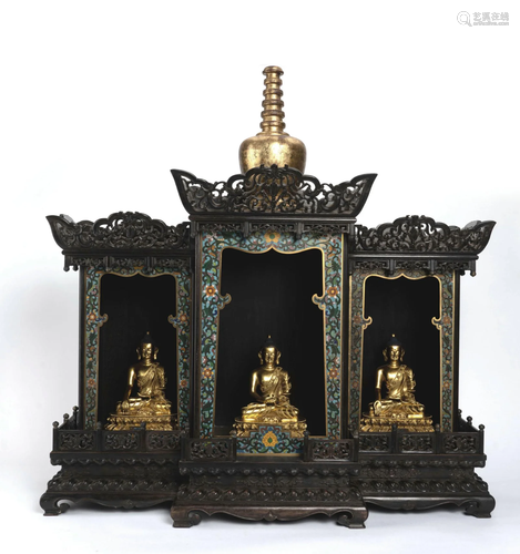 Gilt Bronze Buddhas of Three Periods and Buddha Niches