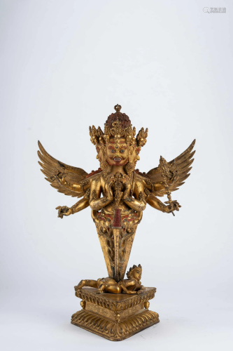 Gilt Bronze Statue of Garuda