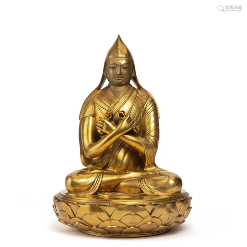 Gilt Bronze Statue of Tsong-Kha-Pa