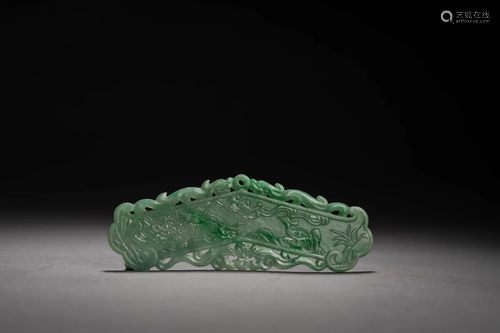 Mottled Jadeite Flower & Bird Instrument, Qing