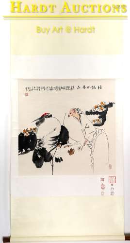WANG XI JING (1946---)?Plum blossom & red-crowned crane in s...
