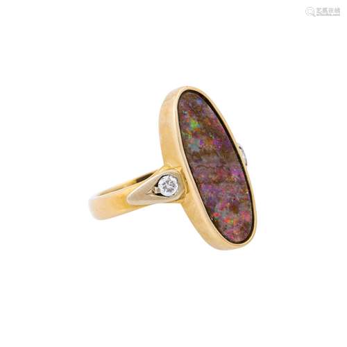 Ring mit Boulderopal und 2 Brillanten,