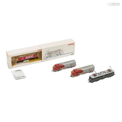 MÄRKLIN 4-tlg Konvolut Lokomotiven, Spur H0,