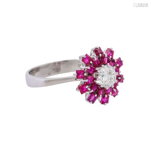 Klassischer Ring mittig mit Brillant ca. 0,60 ct,