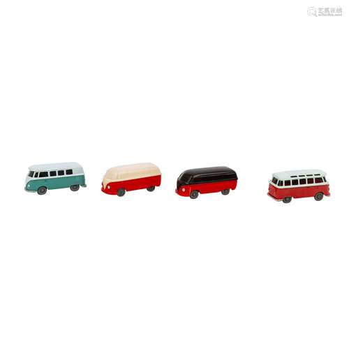 WIKING 4-tlg Konvolut VW-Busse, 1954-1969,