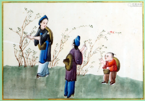 An ancient Chinese painting on pottery from the 19th