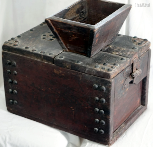 Japanese wooden box for collecting donations from the