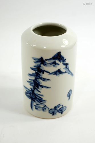 Japanese porcelain vase sealed at the bottom in an