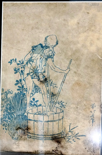 Japanese woodcut, (Okio-ah) Meiji period Signed in