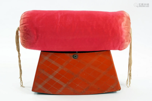 A traditional Japanese geisha pillow made of wood and