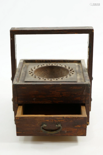 Japanese ashtray including a storage drawer made of