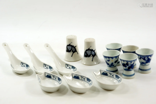 Japanese serving utensils set including salt shaker and