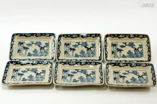 Japanese ceramic plate set Imari (IMARI), artist's work