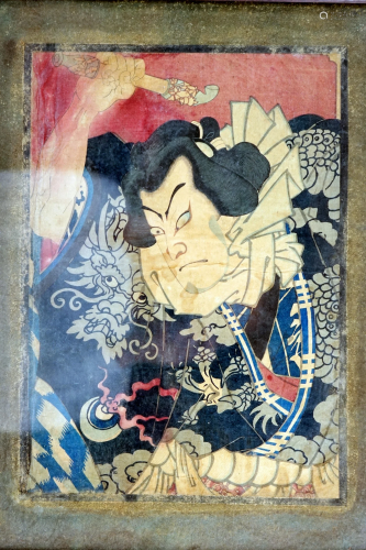 Japanese woodcut, (Okio-ah) Meiji period Size 32 * 42