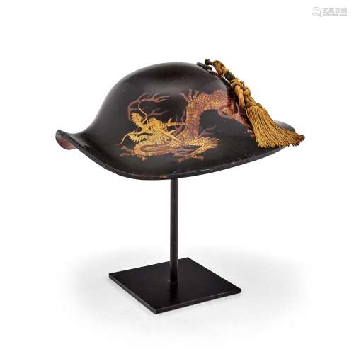 A lacquer jingasa (war hat)