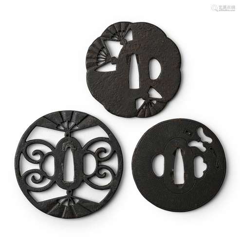 Three iron tsuba