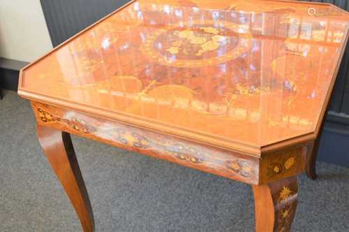 An Italian inlaid games table