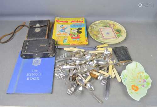 A group of collectibles to include silverplate cutlery, Dona...