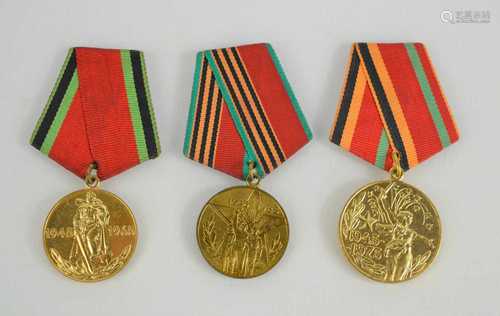 Three Russian jubilee medals for the anniversary of victory ...