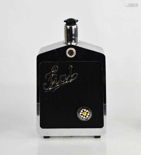 A novelty Fiat musical grill decanter.