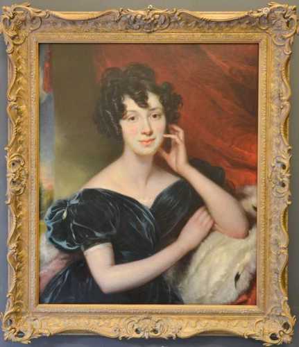 George Henry Harlow (1787-1819): portrait of lady wearing a ...