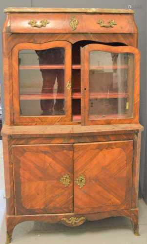 A 19th century French kingwood cabinet, with shaped marble t...