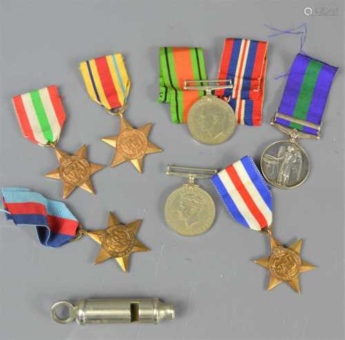 A group of WWII medals to include a 1945-1948 Palestine meda...