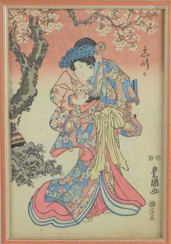 A 19th century Japanese woodblock print by Kunisada Utagawa ...