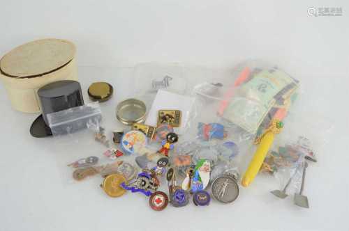 A group of collectible badges to include Butlins, Royal Arti...