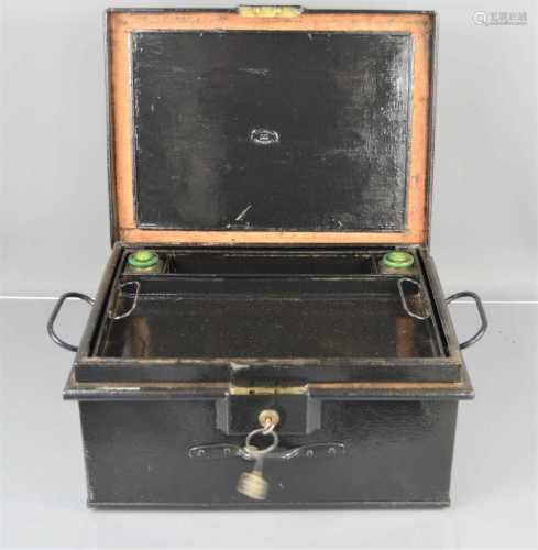 A tin travelling writing box