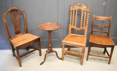 A group of three 19th century chairs of various form togethe...