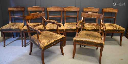 A set of eight Regency mahogany dining chairs including two ...