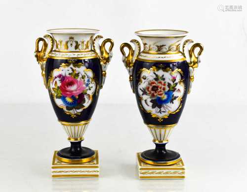 A pair of Chamberlain Royal Worcester pedestal vases, campan...
