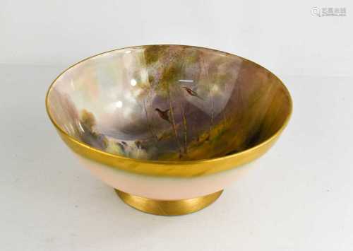 A Royal Worcester bowl, by JAS Stinton, painted with five ph...