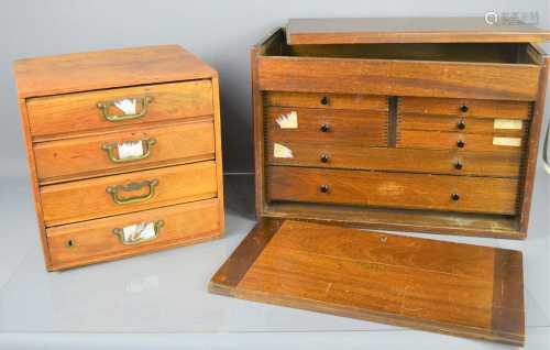 A vintage Moore & Wright seven drawer engineers toolbox toge...