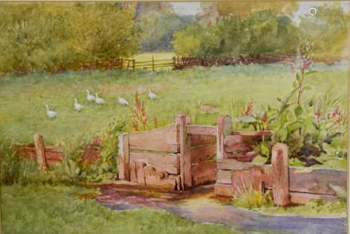Charles Edward Wilson, The Sluice Gate, watercolour, 8 by 11...