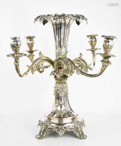 An impressive 19th century silver plated centrepiece with fo...