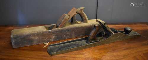 Two antique wood planes