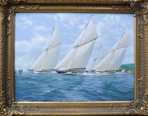 Michael Whitehand (20th century): yachts, oil on canvas, sig...