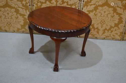 A mahogany occasional table with cabriole legs with ball and...